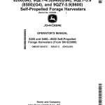 John Deere 8200, 9QZY-4.5(8400), 9QZY-5.9(8500), 9QZY-5.9(8600) Self-Propelled Forage Harvesters (623000-) (China Edition) Operator's Manual (OMDXE12645TC) - Image 1