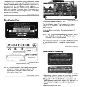 John Deere C12F, C16F, C18F Folding Corn Heads (830001-) (North American) Operator's Manual (OMDXE13198) - Image 3