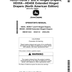 John Deere HD35 - HD50 F, R Hinged Drapers, HD35X - HD45X Extended Hinged Drapers (North American) (830001-) Operator's Manual (OMDXE13222) - Image 1