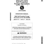 John Deere 9800, 9900 Self-Propelled Forage Harvesters (625000-) Operator's Manual (OMDXE13716) - Image 1