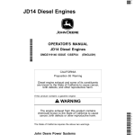 John Deere JD14 Diesel Engines Operator's Manual (OMDZ119140) - Image 1