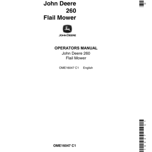 John Deere 260 Flail Mower Operator's Manual (OME16047) - Image 1