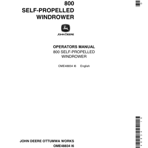 John Deere 800 Self-Propelled Windrower Operator's Manual (OME48834) - Image 1
