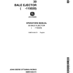 John Deere 30 Baler Ejector Operator's Manual (OME51063) - Image 1