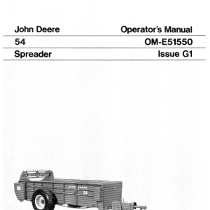 John Deere 54 Manure Spreader Operator's Manual (OME51550) - Image 1