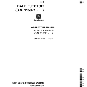 John Deere 30 Bale Ejector Operator's Manual (OME68109) - Image 1