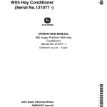 John Deere 890 Auger Platform With Hay Conditioner Operator's Manual (OME93357) - Image 1