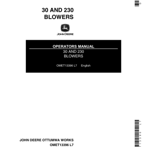 John Deere 30 & 230 Golf & Turf Blower Operator's Manual (OMET13396) - Image 1