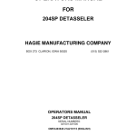 John Deere Hagie 204SP Detasseler (021001-021500) (Worldwide Edition) Operator's Manual (OMFA493846) - Image 1