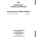 John Deere Hagie STS / DPS Self-Propelled Sprayer (021001-021500) (Worldwide Edition) Operator's Manual (OMFA493879) - Image 1
