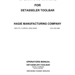 John Deere Hagie Detasseler Toolbar (021001-021500) (Worldwide Edition) Operator's Manual (OMFA493884) - Image 1