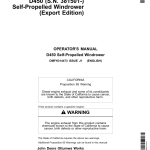 John Deere D450 Self-Propelled Windrower (381501-) Operator's Manual (OMFH314473) - Image 1