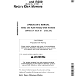John Deere R160 & R200 Rotary Disk Mowers Operator's Manual (OMFH323471) - Image 1
