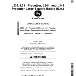 John Deere L331, L331 Precutter, L341, L341 Precutter Large Square Balers (000000-459999) (North American) Operator's Manual (OMFH331076) - Image 1
