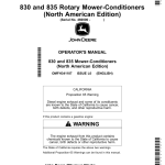 John Deere 830, 835 Rotary Mower-Conditioners (460001-) Operator's Manual (OMFH341187) - Image 1