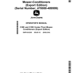 John Deere C300, C350 Center Pivot Mower-Conditioners (Export Edition) (470000-489999) Operator's Manual (OMFH343268) - Image 1