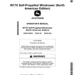 John Deere W170 Self-Propelled Windrower (490001-501199) (North American) Operator's Manual (OMFH349960) - Image 1
