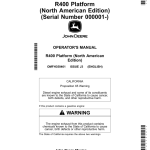 John Deere R400 Platform (000001-) (North American) Operator's Manual (OMFH350461) - Image 1