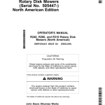 John Deere R240, R280, R310 Rotary Disk Mowers (Serial No. 505447-) North America Operator's Manual (OMFH354431) - Image 1