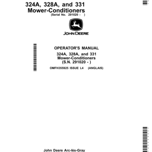 John Deere 324A, 328A, 331 Mower-Conditioner Operator's Manual (OMFH355925) - Image 1