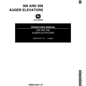 John Deere 306, 308 Auger Elevators Operator's Manual (OMGA10071) - Image 1