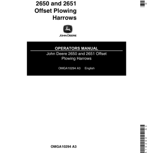 John Deere 2650, 2651 Offset Harrows Operator's Manual (OMGA10294) - Image 1