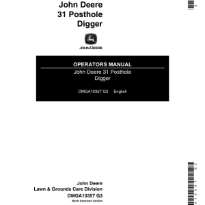 John Deere 31 Posthole Digger Operator's Manual (OMGA10357) - Image 1