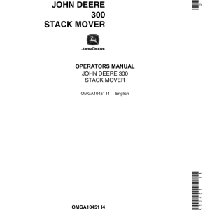 John Deere 300 Stack Mover Operator's Manual (OMGA10451) - Image 1