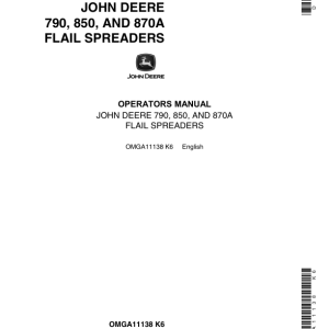 John Deere 790, 850, 870A Flail Spreader Operator's Manual (OMGA11138) - Image 1