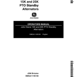 John Deere 15K, 25K PTO Standby Alternators Operator's Manual (OMGA11165) - Image 1