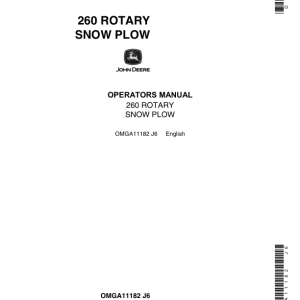 John Deere 260 Rotary Snow Plow Operator's Manual (OMGA11182) - Image 1