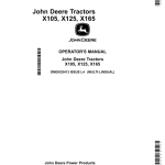 John Deere TractorsX105, X125, X165 (Export Version) Operator's Manual (OMGX25413) - Image 1