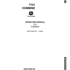 John Deere 7721 Combine Operator's Manual (OMH105656) - Image 1