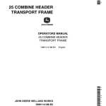John Deere 25 Combine Header Transport Frame Operator's Manual (OMH114188) - Image 1