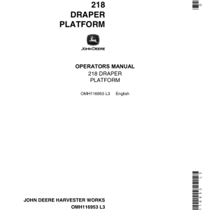 John Deere 218 Draper Platform (600001-) Operator's Manual (OMH116953) - Image 1