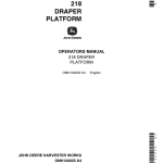 John Deere 218 Draper Platform (610001-) Operator's Manual (OMH120055) - Image 1