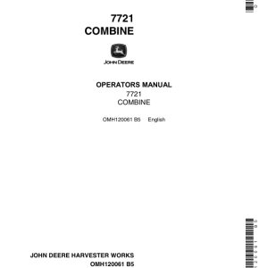 John Deere 7721 Combine Operator's Manual (OMH120061) - Image 1