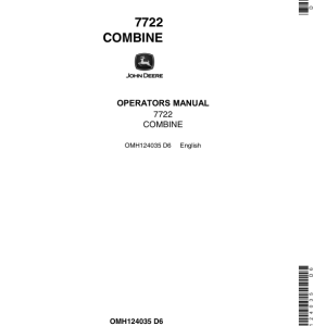 John Deere 7722 Combine Operator's Manual (OMH124035) - Image 1