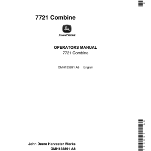 John Deere 7721 Combine Operator's Manual (OMH133891) - Image 1