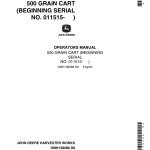 John Deere 500 Grain Cart (011515-) Operator's Manual (OMH138088) - Image 1