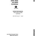 John Deere 9450, 9550 & 9650 Combines Americas Edition (000000-695100) Operator's Manual (OMH175213) - Image 1