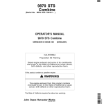 John Deere 9870 STS Combine (730101-) Operator's Manual (OMH235513) - Image 1