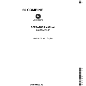 John Deere 65 Combine Operator's Manual (OMH30159) - Image 1