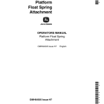 John Deere Platform Float Spring Attachment for 40, 45, 55 Combines Operator's Manual (OMH64505) - Image 1