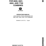 John Deere Straw Spreader for 6600, 6601, 6602, 7700 Combines Operator's Manual (OMH85227) - Image 1