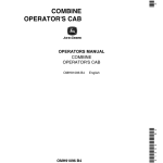 John Deere Combine Operator's Cab for 45 (35001-), 55 (69001-), 95 (20001-), 105 (30001-) Combines Operator's Manual (OMH91096) - Image 1