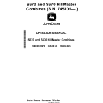 John Deere S670, S670 Hillmaster Combines (745101-) Operator's Manual (OMHXE29979) - Image 1