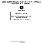 John Deere S680, S680 Hillmaster & S690, S690 Hillmaster Combines European Edition (745101-755000) Operator's Manual (OMHXE29980) - Image 1