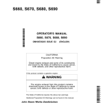 John Deere S660, S670, S680 & S690 Combines Operator's Manual (OMHXE56205) - Image 1