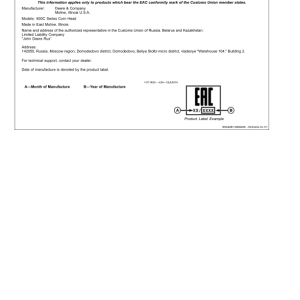 John Deere 600C Series Corn HeadsExport Edition (785001- ) Operator's Manual (OMHXE89805) - Image 3